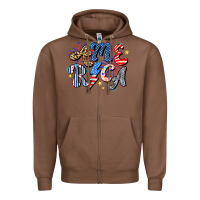 Chestnut America Zipper Hoodie - CowhideDigitalArt
