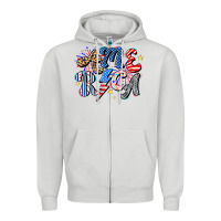 Dove Grey America Zipper Hoodie - CowhideDigitalArt