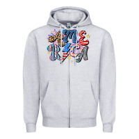 Heather Grey America Zipper Hoodie - CowhideDigitalArt