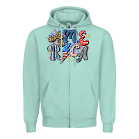 Seafoam America Zipper Hoodie - CowhideDigitalArt