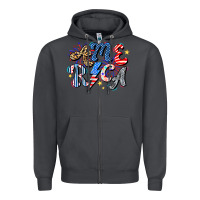 Smoke America Zipper Hoodie - CowhideDigitalArt