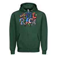 Sports Green America Zipper Hoodie - CowhideDigitalArt