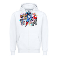White America Zipper Hoodie - CowhideDigitalArt