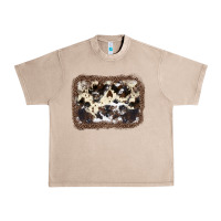 French Oak Cowhide Leopard Background Urban Heavy Tee - JahusDesignShop