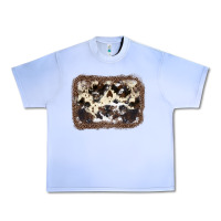 Grape Ice Cowhide Leopard Background Urban Heavy Tee - JahusDesignShop