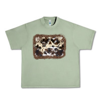 Oil Green Cowhide Leopard Background Urban Heavy Tee - JahusDesignShop