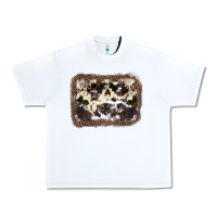 White Cowhide Leopard Background Urban Heavy Tee - JahusDesignShop