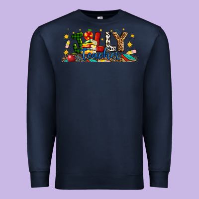 Christmas Jolly Teacher Premium Sweatshirt Designed By Artiststas
