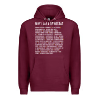 Burgundy Why I am a Democrat cool political outfit for democrats Long Sleeve Premium Hoodie - lanVoArt