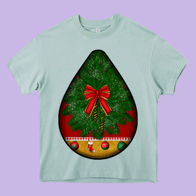 Christmas Teardrop Heavy Core Tee Designed By Bundleandbundleshop