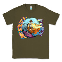 Army Green summer time skeleton surfing Classic Tee - NancyCooperArtShop