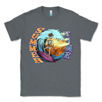 Charcoal Heather summer time skeleton surfing Classic Tee - NancyCooperArtShop