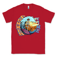 Red summer time skeleton surfing Classic Tee - NancyCooperArtShop