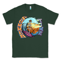 Sports Green summer time skeleton surfing Classic Tee - NancyCooperArtShop