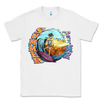 White summer time skeleton surfing Classic Tee - NancyCooperArtShop