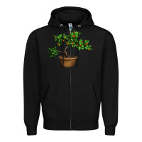 Black Guava Tree Bonsai Illustrations Zipper Hoodie - LillyAllenDesigns