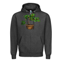 Charcoal Heather Guava Tree Bonsai Illustrations Zipper Hoodie - LillyAllenDesigns