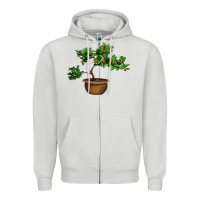 Dove Grey Guava Tree Bonsai Illustrations Zipper Hoodie - LillyAllenDesigns