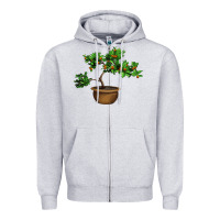 Heather Grey Guava Tree Bonsai Illustrations Zipper Hoodie - LillyAllenDesigns