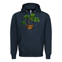Navy Guava Tree Bonsai Illustrations Zipper Hoodie - LillyAllenDesigns