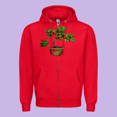 Guava Tree Bonsai Illustrations Zipper Hoodie Designed By Lillyallendesigns
