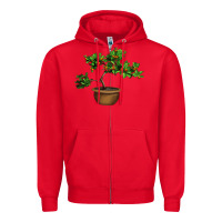 Red Guava Tree Bonsai Illustrations Zipper Hoodie - LillyAllenDesigns