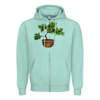 Seafoam Guava Tree Bonsai Illustrations Zipper Hoodie - LillyAllenDesigns