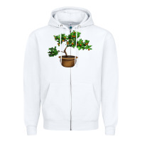 White Guava Tree Bonsai Illustrations Zipper Hoodie - LillyAllenDesigns