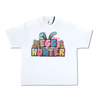 White Egg hunter plate letters Easter Day Urban Heavy Tee - HowdyJamesFarm