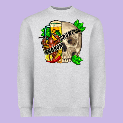 Skull Crawfish Season Heavyweight Sweatshirt Designed By Fadigitalartstudio