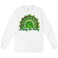 White st. patrick's day happy go lucky Long Sleeve Tee - RanaPortraitStore