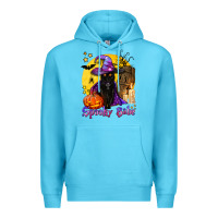 Spooky Babe Black Witch Cat Premium Hoodie | Teevron
