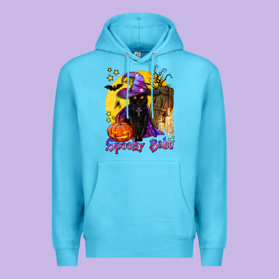 Spooky Babe Black Witch Cat Premium Hoodie Designed By Bundleandbundleshop