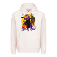 Pale Pink spooky babe black witch cat Premium Hoodie - BundleAndBundleShop
