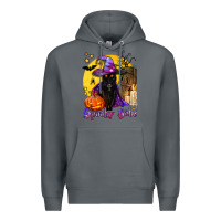 Rock spooky babe black witch cat Premium Hoodie - BundleAndBundleShop