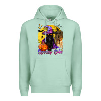 Seafoam spooky babe black witch cat Premium Hoodie - BundleAndBundleShop