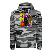 Slate Camo spooky babe black witch cat Premium Hoodie - BundleAndBundleShop