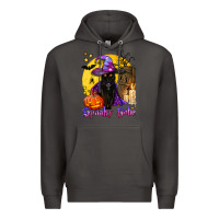 Smoke spooky babe black witch cat Premium Hoodie - BundleAndBundleShop
