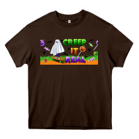 Chocolate Brown creep it real libbey glass Heavy Core Tee - BundleAndBundleShop
