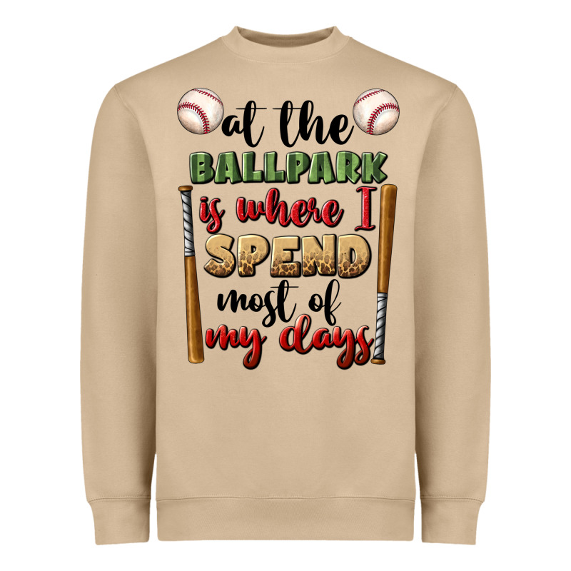 At The Ballpark Is Where I Spend Most My Days Heavyweight Sweatshirt by BundleAndBundleShop | Teevron