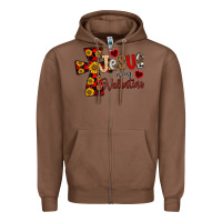 Chestnut Jesus is My Valentine Cross Zipper Hoodie - CowhideDigitalArt