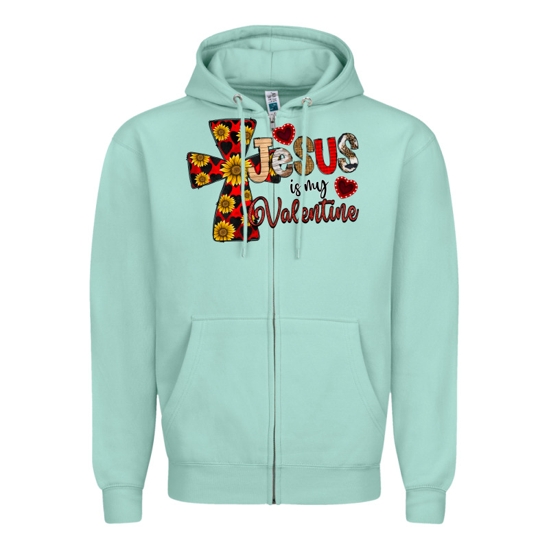 Jesus Is My Valentine Cross Zipper Hoodie by CowhideDigitalArt | Teevron