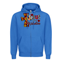 True Royal Jesus is My Valentine Cross Zipper Hoodie - CowhideDigitalArt