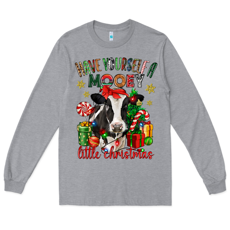 Have Yourself A Little Christmas Cow Long Sleeve Tee by CowGirlArtShop | Teevron