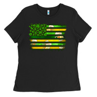 Black st patrick's day american flag Ladies Tee - Artiststas