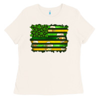 Bone st patrick's day american flag Ladies Tee - Artiststas