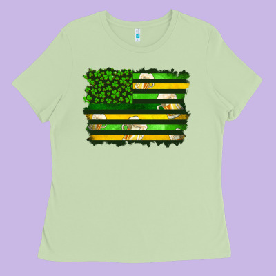 St Patrick's Day American Flag Ladies Tee Designed By Artiststas