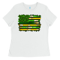White st patrick's day american flag Ladies Tee - Artiststas