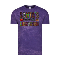 Cloud Purple santa's favorite librarian Vintage Tee - Jasminsmagicworld
