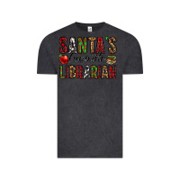 Vintage Black santa's favorite librarian Vintage Tee - Jasminsmagicworld